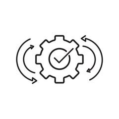 Constant changes. A continuous stream of improvements and updates. Integration adaptation system. linear icon isolated on white background