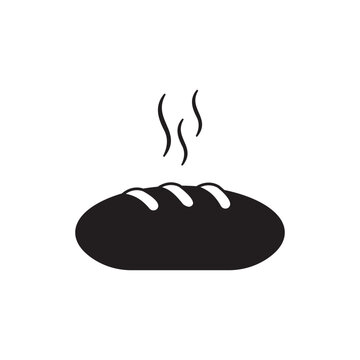 Hot bread icon, bread flat sign design. Hot bread isolated symbol