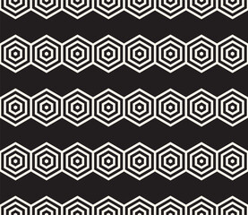 Vector seamless pattern. Repeating geometric elements. Stylish monochrome background design.