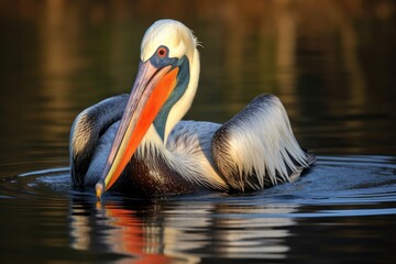 Fototapeta na wymiar a pelican with fish in its huge, pouch-like beak