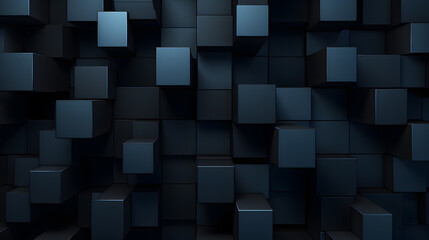 Black background with cube geometric shapes