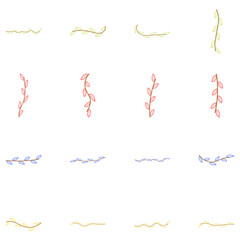 Flower vine icon set. Botanical vector