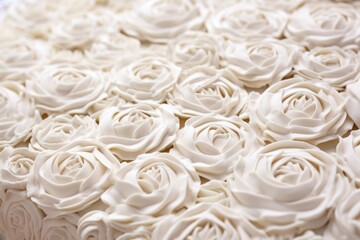 Obraz na płótnie Canvas close-up of icing details on unfinished wedding cake