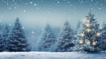 Snow covered christmas pine branches with Pine Cone And Snow Flakes