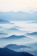 Fototapeta premium Beautiful landscape of mountains in foggy morning. Beauty in nature.