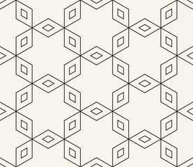 Vector seamless pattern. Repeating geometric elements. Stylish monochrome background design.