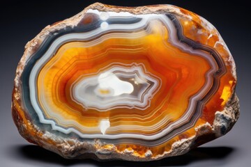geode agate fragment with crystal center - obrazy, fototapety, plakaty