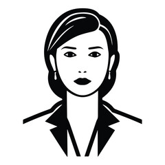 Business Woman In A Suit Flat Icon Isolated On White Background