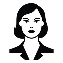 Business Woman In A Suit Flat Icon Isolated On White Background