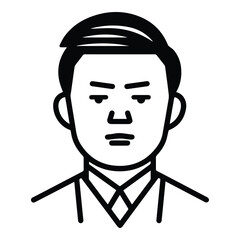 Asian Businessman Flat Icon Isolated On White Background