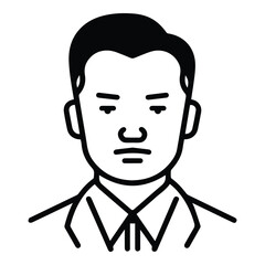 Asian Businessman Flat Icon Isolated On White Background