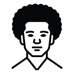 Man With Afro Hairstyle Flat Icon Isolated On White Background
