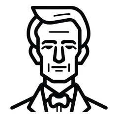 Man In Bow Tie Flat Icon Isolated On White Background