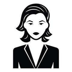 Business Woman In A Suit Flat Icon Isolated On White Background
