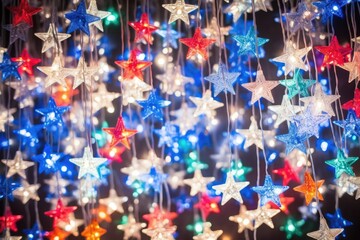 Fototapeta na wymiar soft bokeh stars created with christmas lights