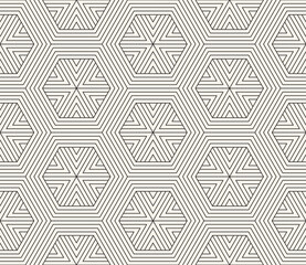 Vector seamless pattern. Repeating geometric elements. Stylish monochrome background design.