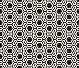 Vector seamless pattern. Repeating geometric elements. Stylish monochrome background design.