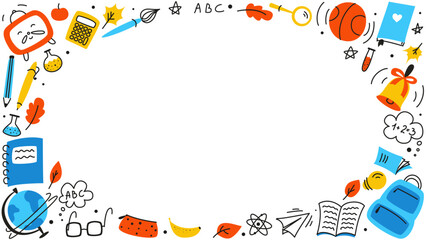 Background for school, school theme, school doodles, inscription in a notebook, training, lessons, time for training, Set of school tools, set of education icons, back to school	