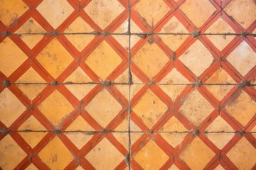 detailed shot of rustic terra cotta floor tiles