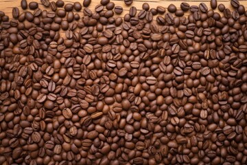 overhead shot of medium roasted coffee beans
