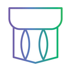 Pocket Patch Clothes Gradient Outline Icon