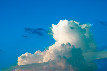 Fluffy Majesty of a White Cloud in a Blue Summer Sky"