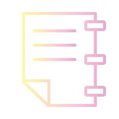Note Book Diary Gradient Outline Icon