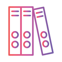 Paper File Books Gradient Outline Icon