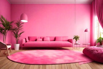 Pink interior room naturaly HD glow