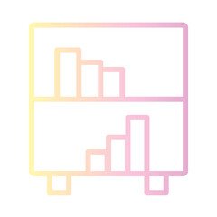 Book Shelves Interior Gradient Outline Icon