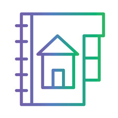Address Contact Book Gradient Outline Icon