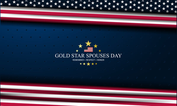 Happy Gold Star Spouses Day Background Vector Illustration
