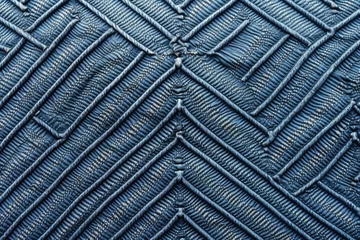 Fotobehang macro capture of denim pockets stitch patterns © Alfazet Chronicles