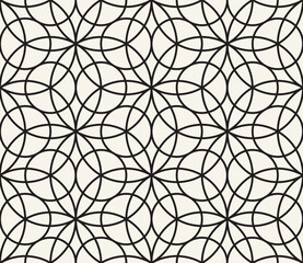 Vector seamless pattern. Repeating geometric elements. Stylish monochrome background design.