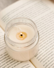 VELA EM CENARIO DELICADO LIVRO