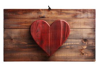 Heart of Blank old wooden sign board vintage wood Valentine's day-wedding cutout on transparent background. Mock up for product presentation. banner, poster, card