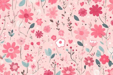 Lovely flower background for newborn baby, concept of newborn ba in pink color