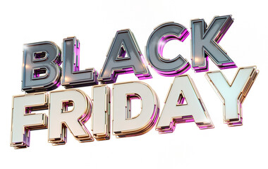 Black Friday Sale Banner 3d Render Cutout