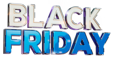 Black Friday Sale Banner 3d Render Cutout
