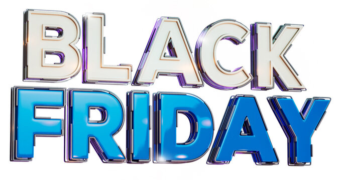 Black Friday Sale Banner 3d Render Cutout