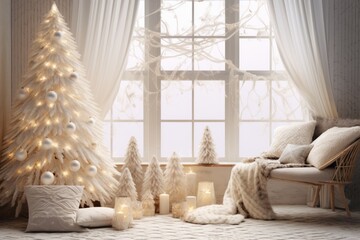 Christmas design interior in boho style