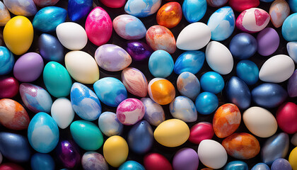 Fototapeta na wymiar Colorful rainbow eggs , easter concept