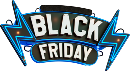 Black Friday Sale Banner 3d Render Cutout