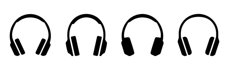 Headphones symbol set. headphone icon. vector
