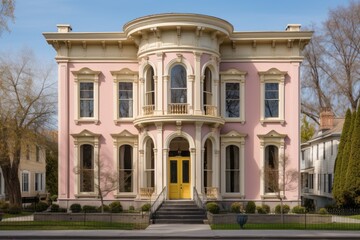 Fototapeta premium historical building with italianate architecture and rounded windows