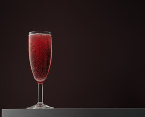 Festive celebration rose wine, cocktail, champagne on dark background, Valentine day, Christmas festive celebration. 