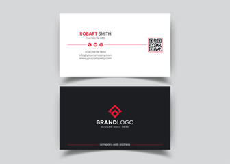 Modern Double-sided Business Card Template. Flat Design Vector Stationery Design, Colorful Card