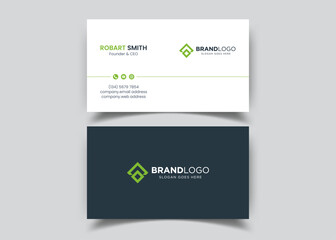 Modern Double-sided Business Card Template. Flat Design Vector Stationery Design, Colorful Card