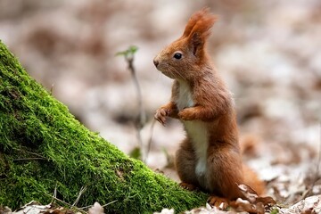 Red squirrel in the forest