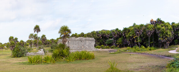 Mayan ruins of Tulum and paradise beach - Quintana Roo state, Yucatan Peninsula, Mexico.